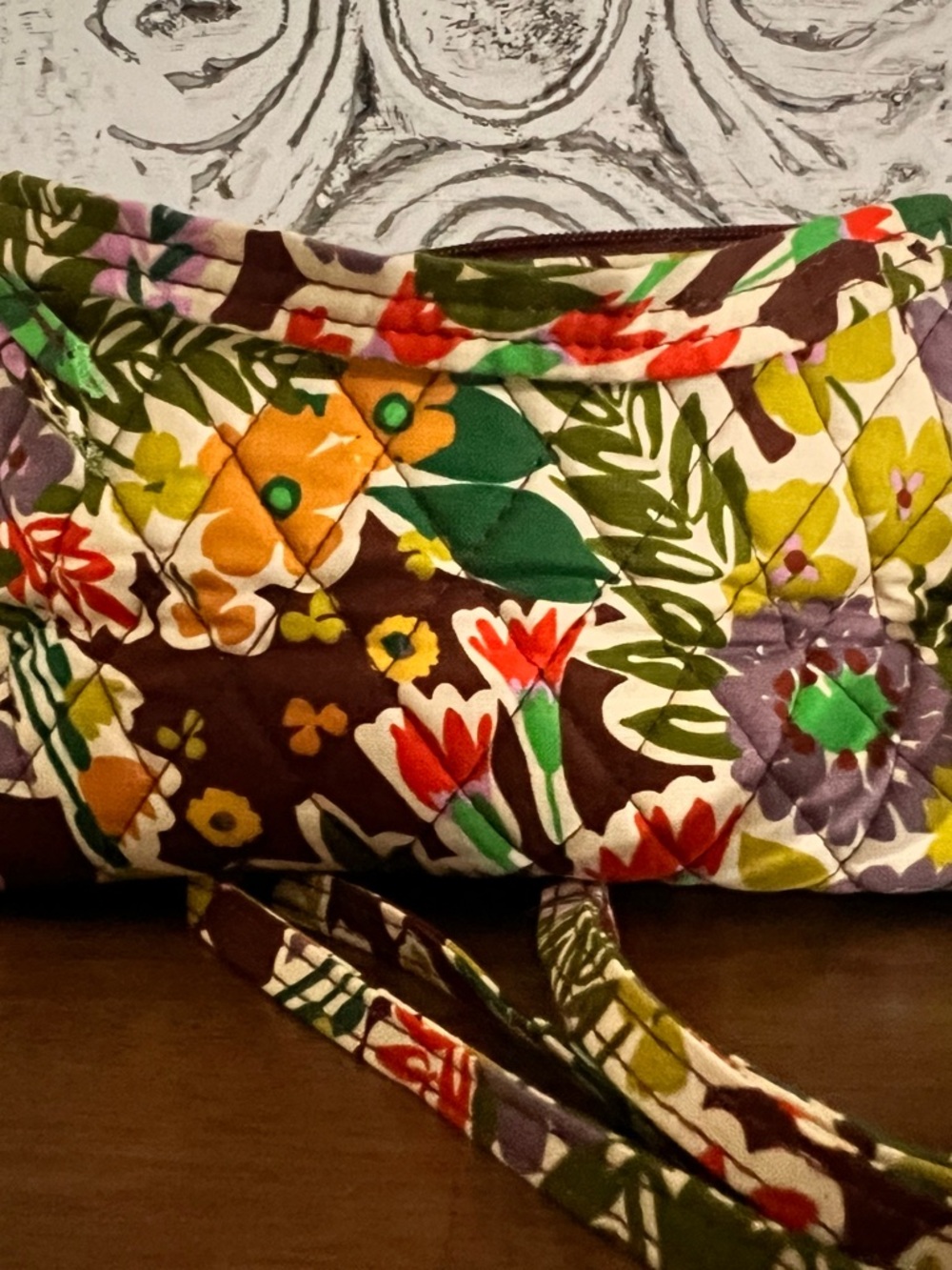 NWT Vera Bradley Quilted Crossbody in Brown, Green, Orange, Purple, Cream